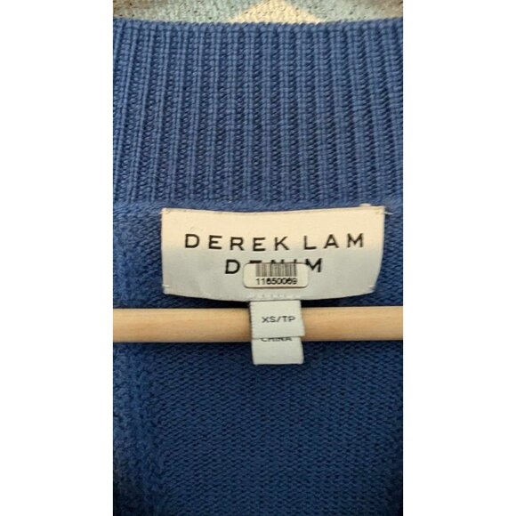 Derek Lam 10 Crosby Military Blue V-Neck Pullover Wool Sweater Size XS Org. $395 - Picture 6 of 7
